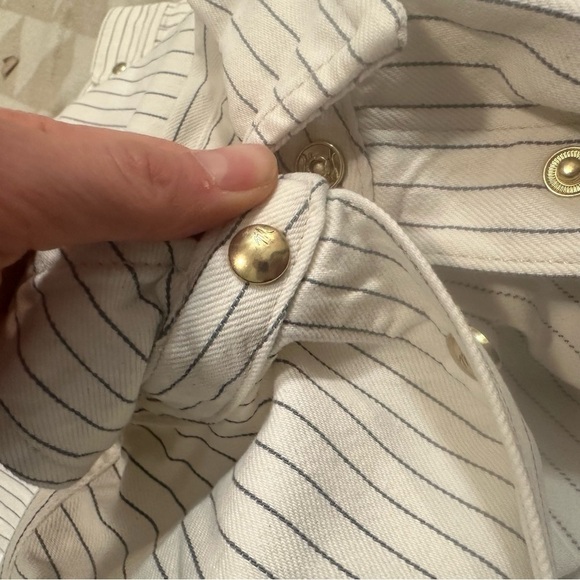 Madewell Denim Classic Button-Up Shirt in Pinstripe Grey Railroad Stripe - Picture 7 of 7